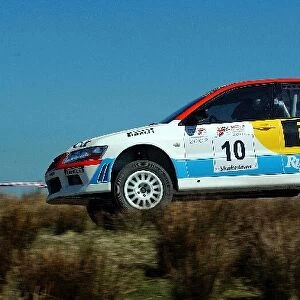 British Rally Championship: Alistair Ginley Mitsubishi Evo 7 gets airborne