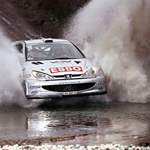 Marcus Gronholm in action in the Peugeot 206 WRC. Argentina Rally 2000. Photo:McKlein/LAT