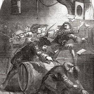 The arrest of Jacobites during the 1689 rising. From Cassells Illustrated History of England, published c. 1890