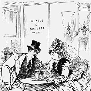 Drinks On The Boulevard. French School, 19Th Century. From The Book Paris Herself Again In 1878-9 By George Augustus Sala, Published 1882