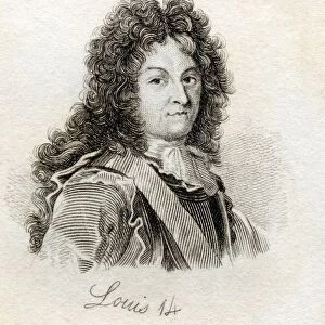 Louis Xiv Louis DieudonnA©1638-1715 King Of France And Navarre From The Book Crabbs Historical Dictionary Published 1825