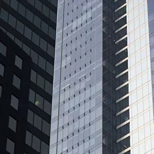 Side of an office towers with glass walls; Chicago illinois united states of america