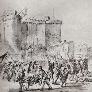 The Storming Of The Bastille, Paris, France, 14Th July, 1789. From A Contemporary Print