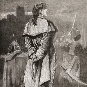 Sydney Carton On The Scaffold. "it Is A Far, Far Better Thing That I Do, Than I Have Ever Done: It Is A Far, Far Better Rest That I Go To, Than I Have Ever Known. Illustration By Harry Furniss For The Charles Dickens Novel A Tale Of Two Cities From The Testimonial Edition, Published 1910