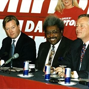 Don King Boxing promoter with Frank Warren to his left