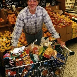 Matthew Kelly TV Presenter with food shopping