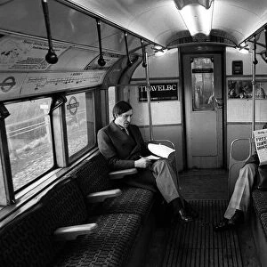 Passengers on the Central Line train between Epping and Ongar March 1980