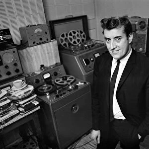 Record producer Joe Meek in his bedroom studios. 14th October 1964