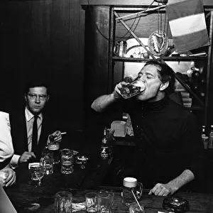 Richard Harris Irish actor in pub drinking beer 1967