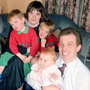 Tony Blair and family December 1988 Tony Blair future labour prime minister with