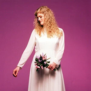 Wedding dress modelled by Georgina Whittle March 1998 as part of the SECC Bridal Show