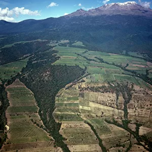 Flying over the volcano Popocatepeti near Puebla