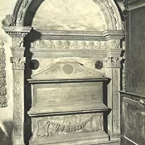 Tomb of Sigismondo Malatesta, work by Bernardo Ciuffagni and Simone Ferrucci. Malatesta Temple, Rimini