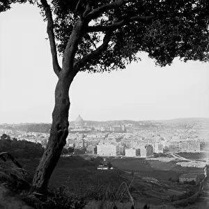 View of Rome from Monte Mario: the palaces of the Parioli district, in the background the dome of St. Peter's Basilica
