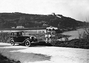 Classic Car Prints: 1932 Standard Little Nine saloon at Royal Bay in Jersey
