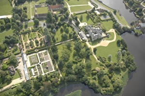 Aerial view of Palace House, Abbey and Beaulieu Grounds