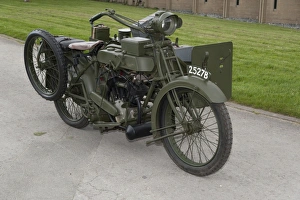 Vintage Motorbike Prints: E01527 1917 Vickers Clyno Combination