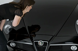 Female model with Alfa Romeo 8C Competizione