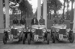 Classic British Sports Car Prints: MG NE Magnette 3 Musketeers team 1935