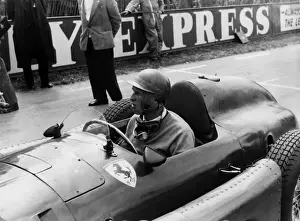 Formula One Prints: Peter Collins in Lancia Ferrari at British GP Silverstone 1956