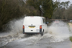Images Dated 2008 March: Van splashing through flood