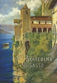 Poster advertising Santa Caterina, on Lago Maggiore