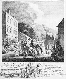 The Painters March from Finchley, print by Paul Sandy, 1753 (engraving)